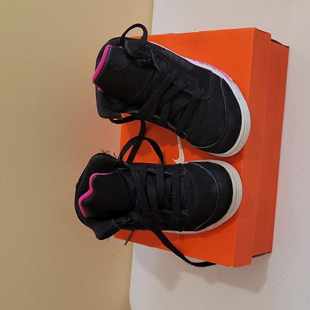 Jordan 5, Girls size 10c, Black/Pink